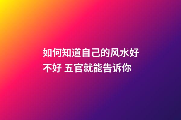 如何知道自己的风水好不好 五官就能告诉你